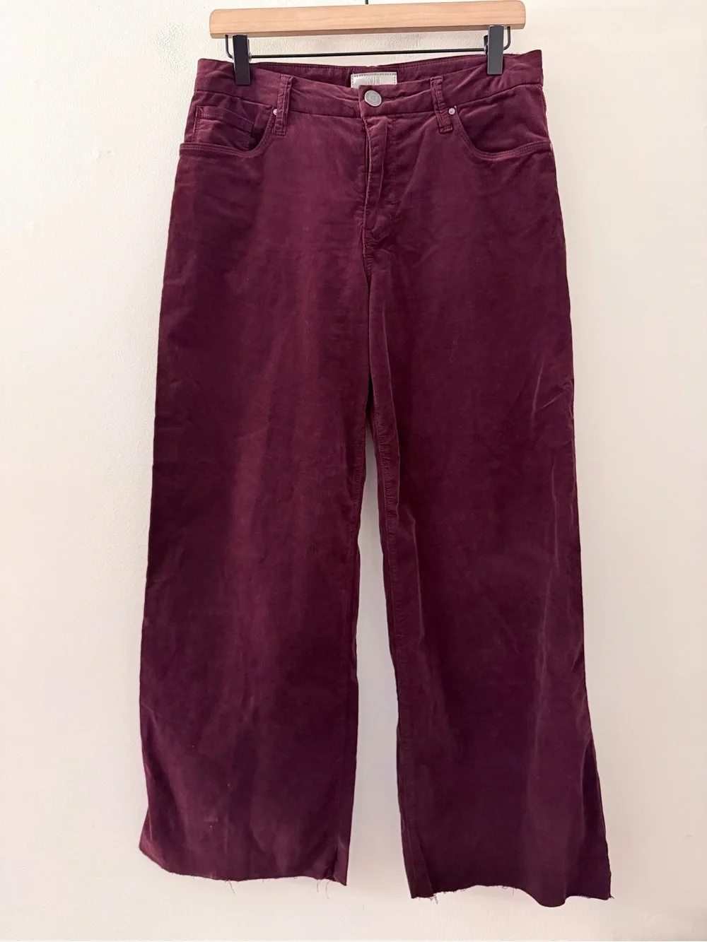 KUT from the kloth meg fab ab wide leg burgundy corduroy pants wide leg 6 - Picture 1 of 3